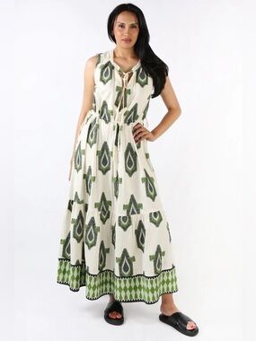 Pearl and Caviar Muses Dress in Green